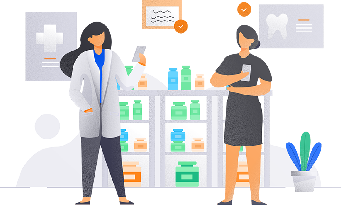 A woman gets health and wellness advice from her pharmacist at a ValueHealth preferred network pharmacy